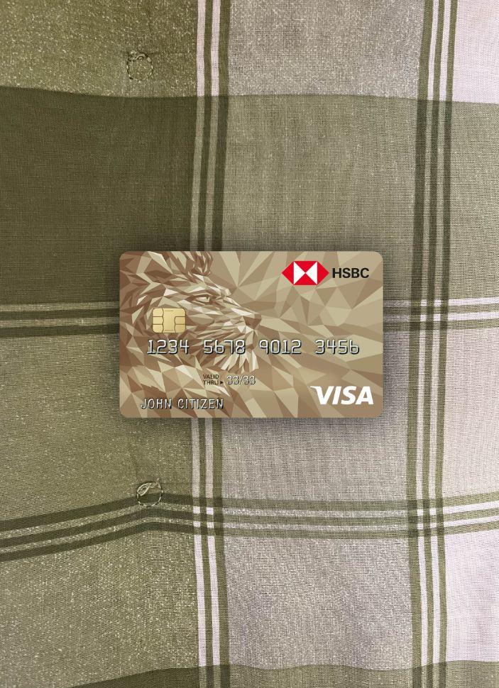 Download United Kingdom HSBC visa Gold credit card photolook front Photoshop template